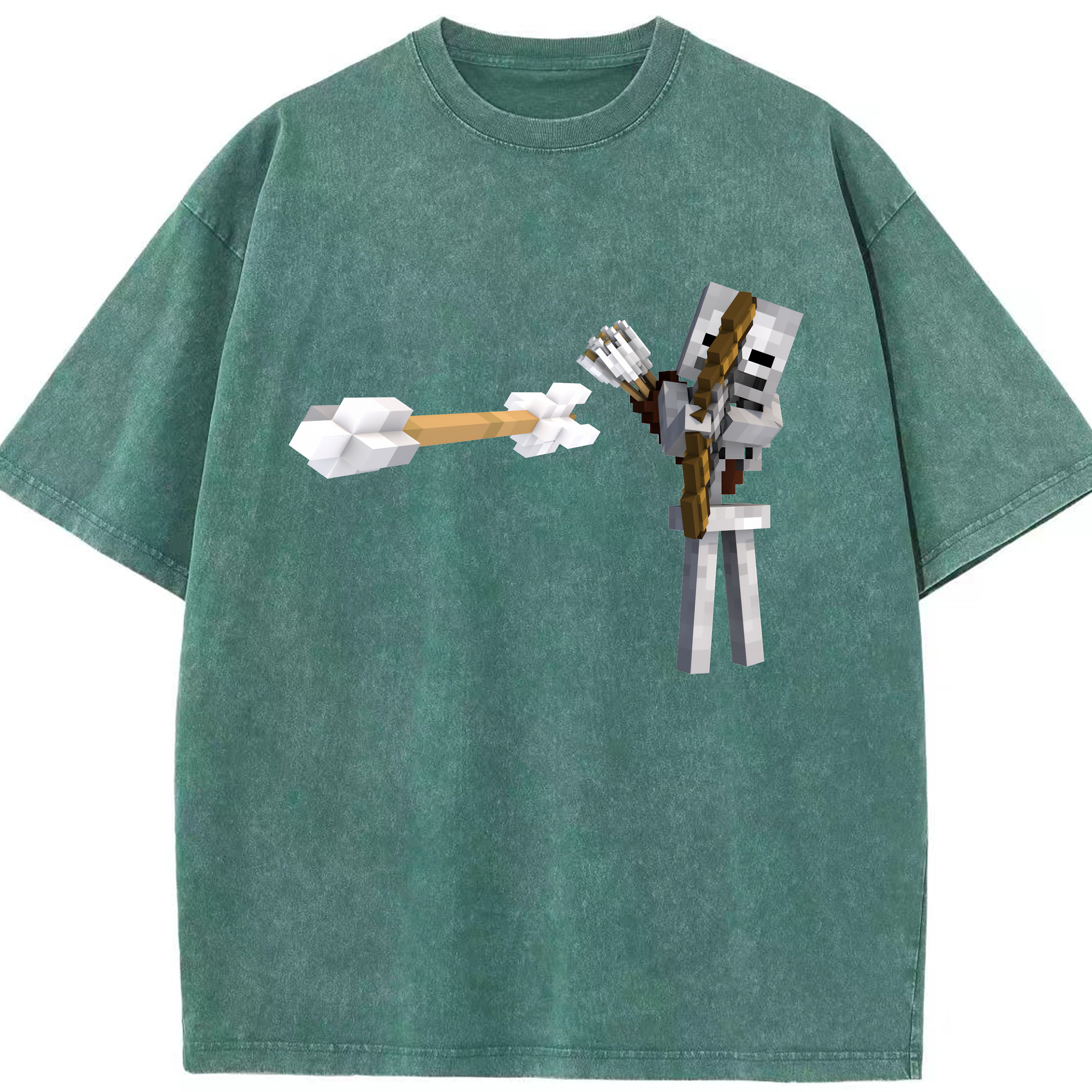 （画像用） マインクラフト ブロックの世界 Minecraft MC Block world 綿100% ヴィンテージ風 半袖Tシャツ（フロントプリント）